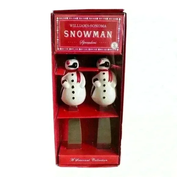 Williams-Sonoma 2003 Snowman Spreaders Set Of Two Christmas Utensils