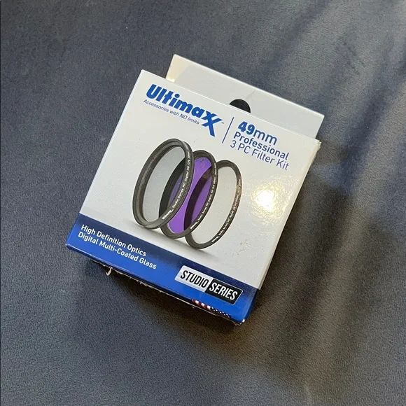49mm Professional 3 PC Filter Kit - Black and Purple