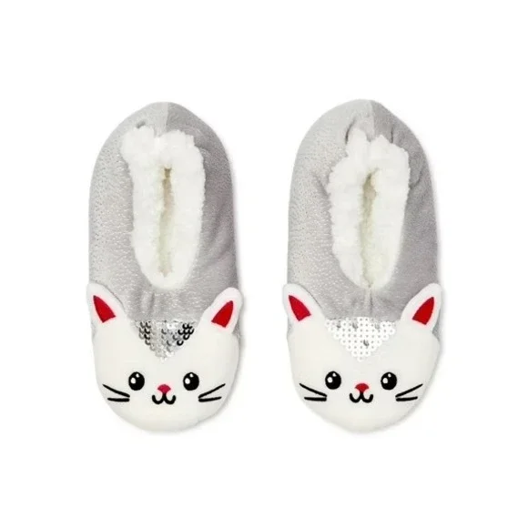Slipper Sock Wonder Nation Girls Holographic Cat Koala Unicorn Size 13-14