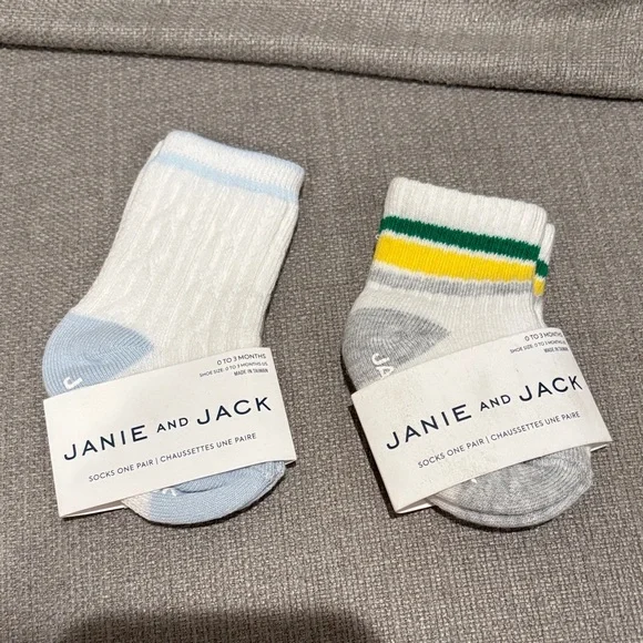 Janie and Jack2 pack Baby Socks Set size 0-3 months NWT