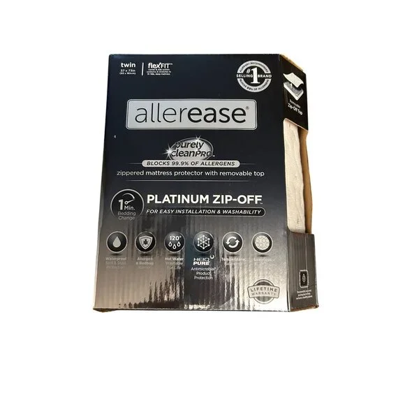 Allerease Twin Platinum Zip-Off Mattress Protector With Removable Top - Blocks A