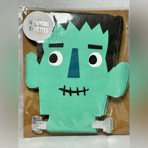 Frankenstein Monster Napkins - Green and Black