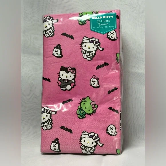 Hello Kitty Pink and Black 32 Guest Towels
