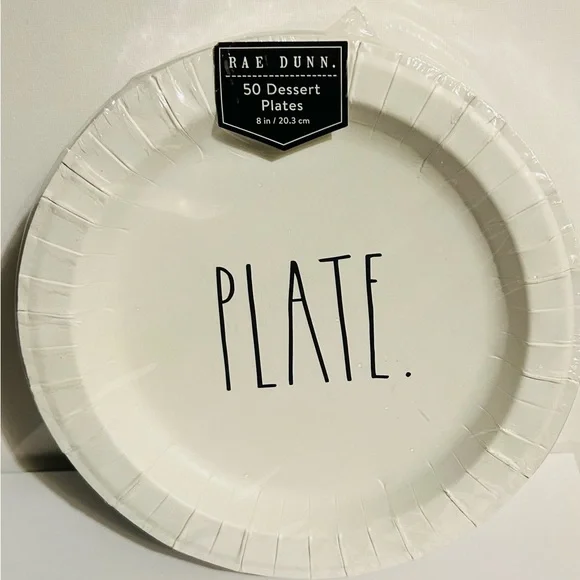 Rae Dunn White Disposable Plates Minimalist Design