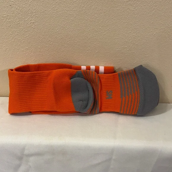 adidas Kids' Vibrant Orange and Gray Socks