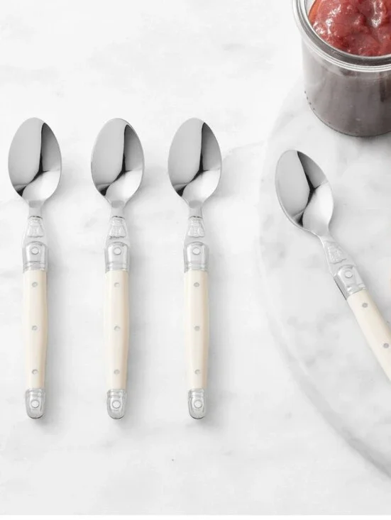 Williams Sonoma Jean Dubost Laguiole Condiment Spoons, Ivory, Set of 4
