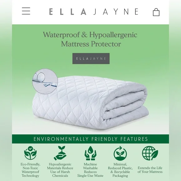ELLA JAYNE Waterproof & Hypoallergenic Mattress Protector - Twin XL  - NWT - #2