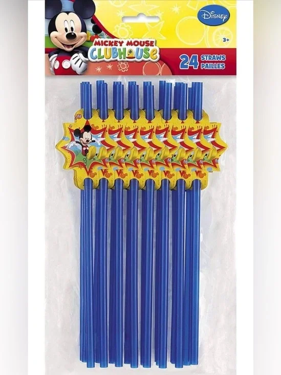 Free w/ purchase: Mickey Party Straws Blue 24 Pack 68676