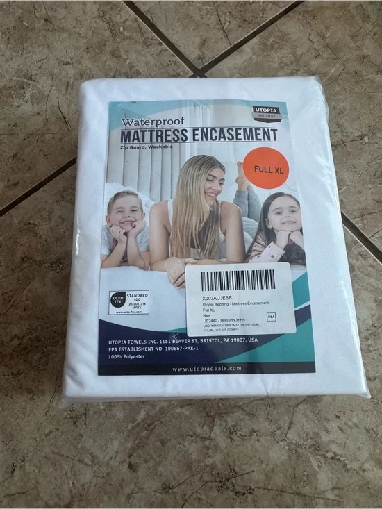 Waterproof Mattress Encasement - Full XL White