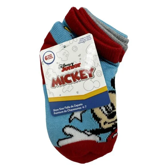 Mickey Socks 6 Pairs Size: 4-7
