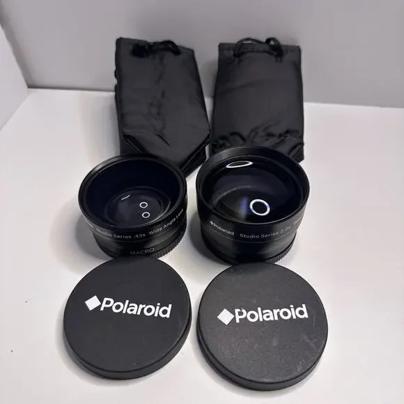 Polaroid Studio Series 0.43x Wide Angle Macro Lens And Telephoto 2.2 With Cases
