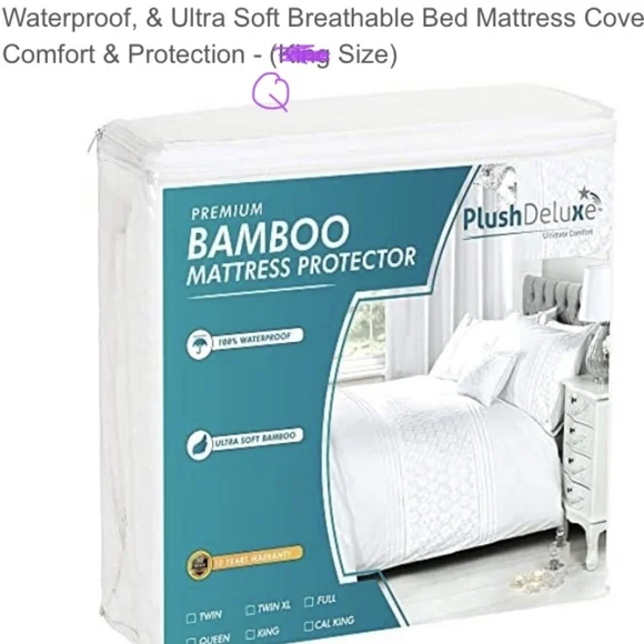 Bamboo Mattress Protector - White
