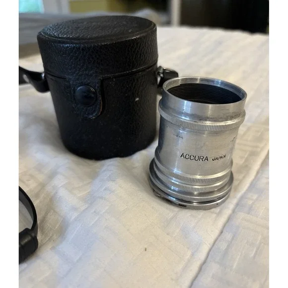 VTG Accura Japan Camera Lens Extension Tube with Leather‎ Hard Case Silver