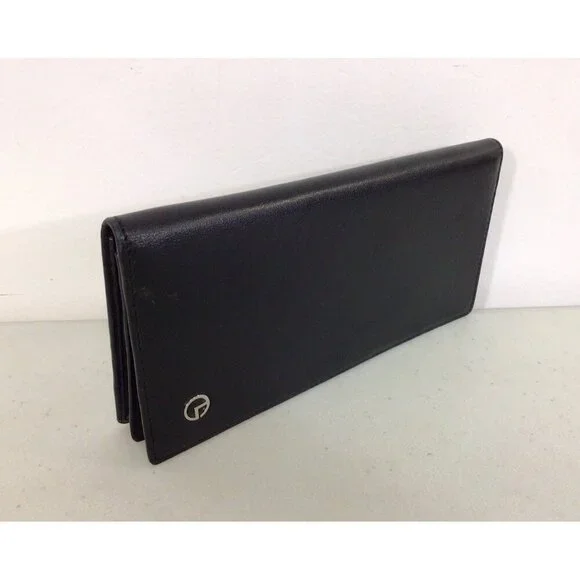 Goldlion Lambskin Leather Checkbook Organizer Long Bi-Fold Wallet NEW