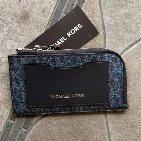 Michael Kors L Zip Mini Wallet Admiral NWT