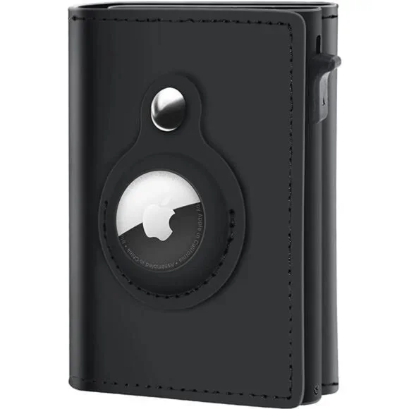 AirTag Wallet Genuine Leather Air Tag Wallet RFID Technology Credit