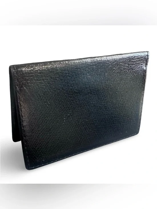 TIFFANY & CO. Black Leather Bifold Slim Card Pocket Wallet Excellent! Unisex
