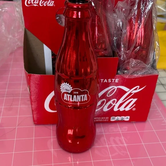 6 ATLANTA Coca Cola Red Bottles Party Pack with Iconic Atlanta Olympics era