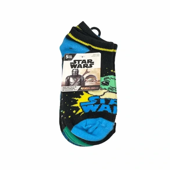 Star Wars Mandalorian Ankle Socks, 5 Pairs, Blue