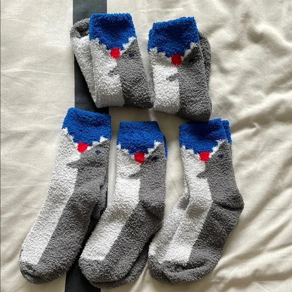 GAP Cozy Gray and Blue Socks Set of 5