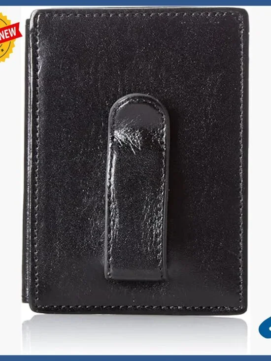 Slim Front Pocket Wallet, Full-Grain Leather, ID Window, Money Clip
