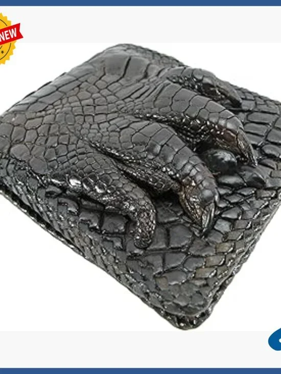 Genuine Crocodile Leather Bifold Wallet with Secret Compartment