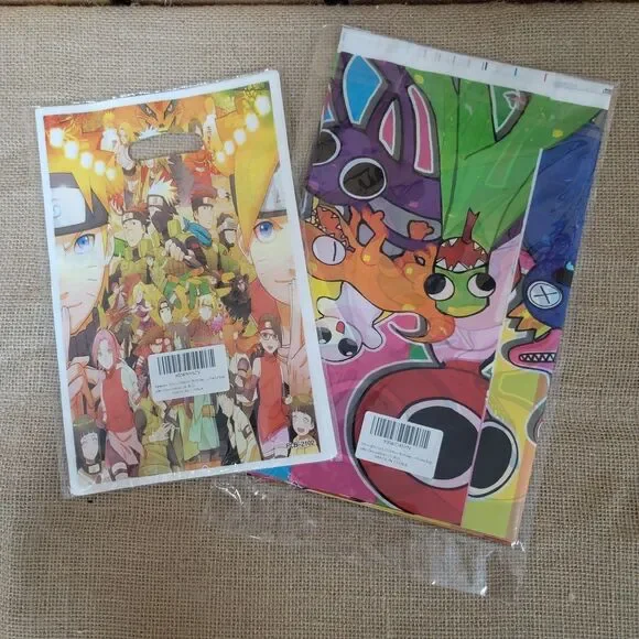 Lot Of 2 Children's Birthday Party Bags Table Covering Anime