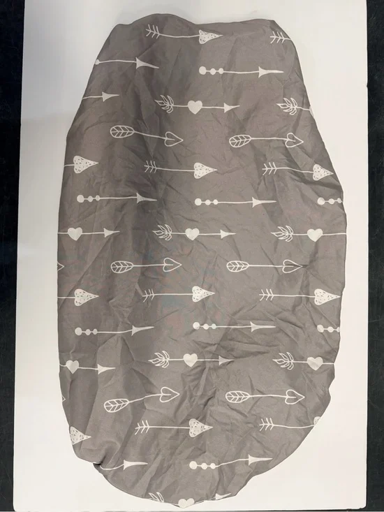 Gray Arrow & Heart Pattern Fitted Mattress Cover - Neutral Nursery Bedding