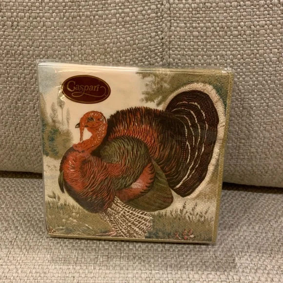 2 pkgs Caspari Thanksgiving Turkey Napkins
