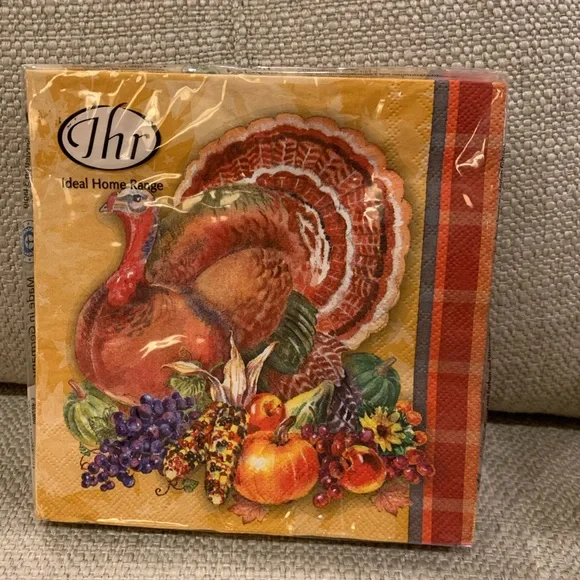 2 pkgs Autumn Thanksgiving Turkey Large Napkins
