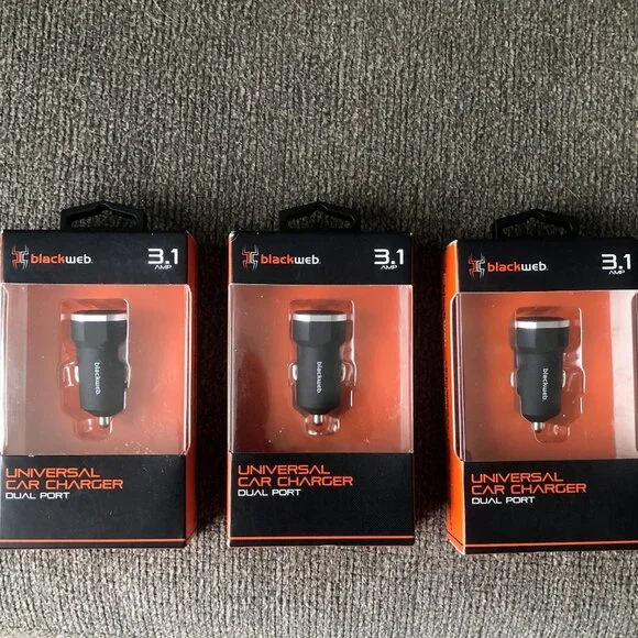 Blackweb Universal Car Chargers Feature Dual USB Ports and Provide 3.1 amps