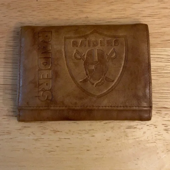Las Vegas Raiders Genuine Leather Embossed Tri-Fold Wallet