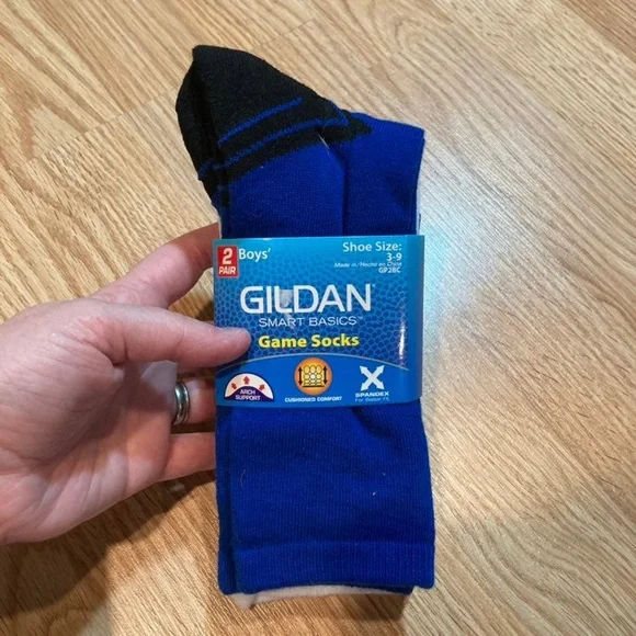 NWT Gildan‎ Sports Socks Pack black blue white