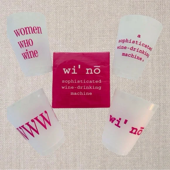 🪅🍷 🆕 Cool Cups and Stuff Frost Flex Cups (12) + Cocktail Napkins. NWT.