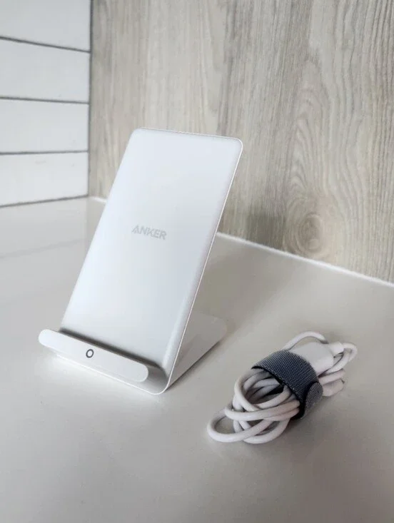 Anker PowerWave White Wireless Charging Stand with Cable