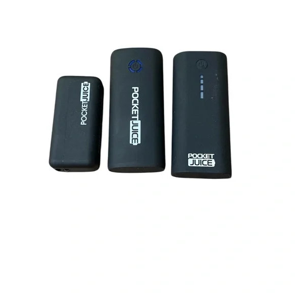 Pocket Juice Black Portable Chargers Set of 3