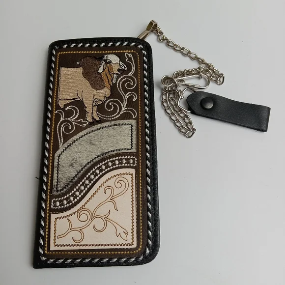 Men's Western Wallet Genuine Leather‎ Hand Crafted Bifold Cowboy Rodeo Wallet