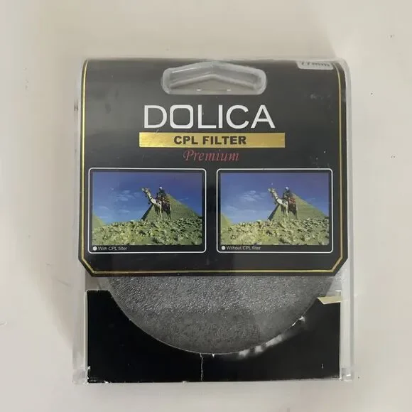 Dolica 77mm CPL Filter Premium Circular Polarizer Lens CF-C77 New Sealed Black