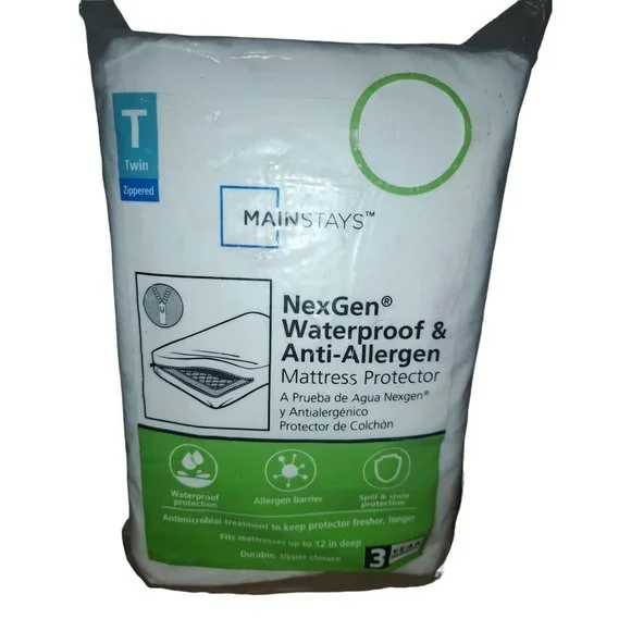 Mainstays Zippered NexGen Waterproof Allergy Relief Mattress Protector (Twin)