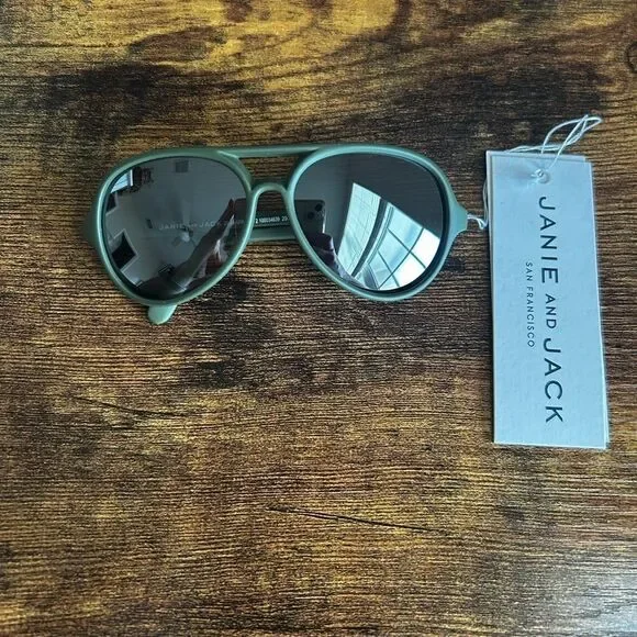Janie and Jack Green Kids Sunglasses
