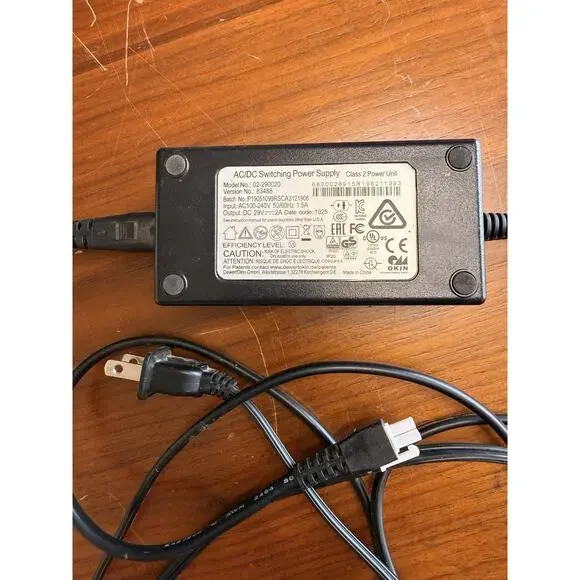 29V 2A AC/DC Adapter Class 2 Unit for Chair Bed Power Supply With Cord 02-290020
