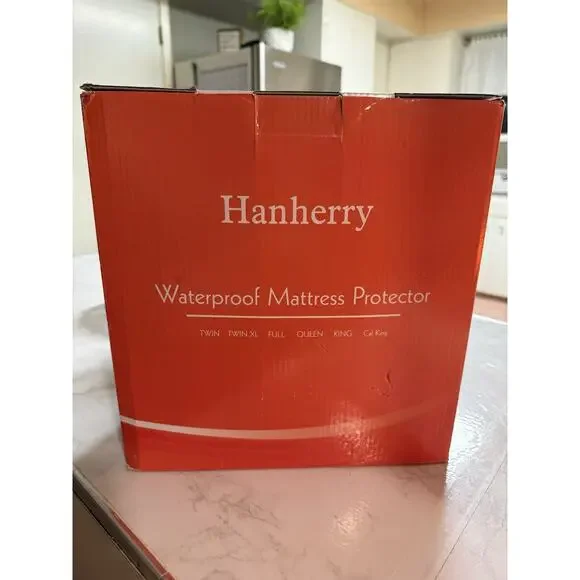 Hanherry 100% Waterproof Mattress Protector Queen Sz, Bamboo Mattress Cover 3D