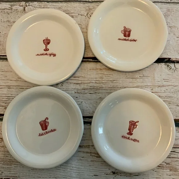 Williams Sonoma Appetizer Dessert Plates Coffee Set of‎ 4