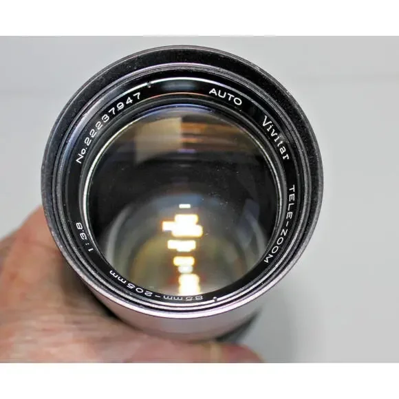 Vintage Auto Vivitar Tele Zoom Lens F3.8 85-205mm In Leather Case Japan