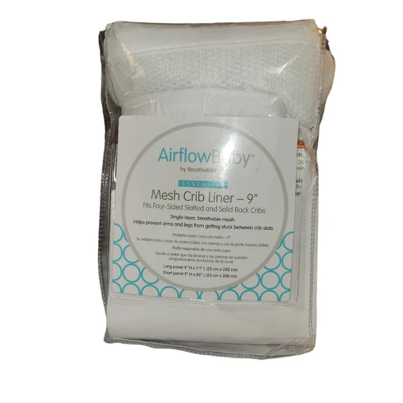 AirFlowBaby By BreathableBaby White Classic Polyester Mesh Crib Liner 9