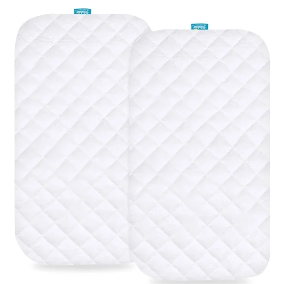 Biloban White Quilted Fitted Bassinet Mattress Cover