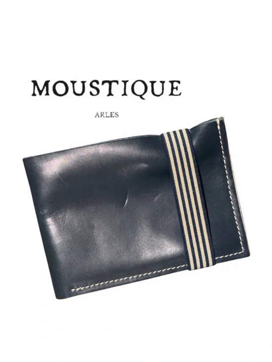 Moustique Arles Men’s Bifold Navy Blue Leather‎ Wallet