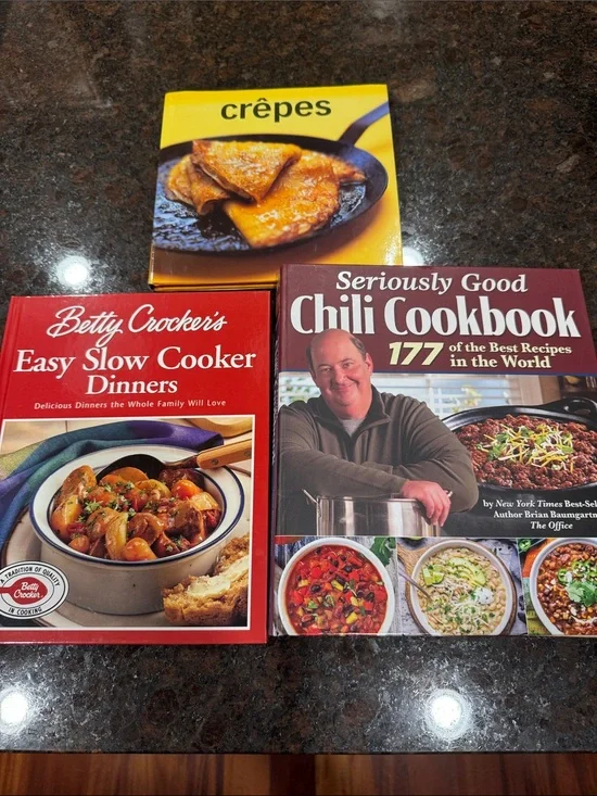 Williams Sonoma Crêpe Cookbook - seriously good chili and Betty Crockers Easy