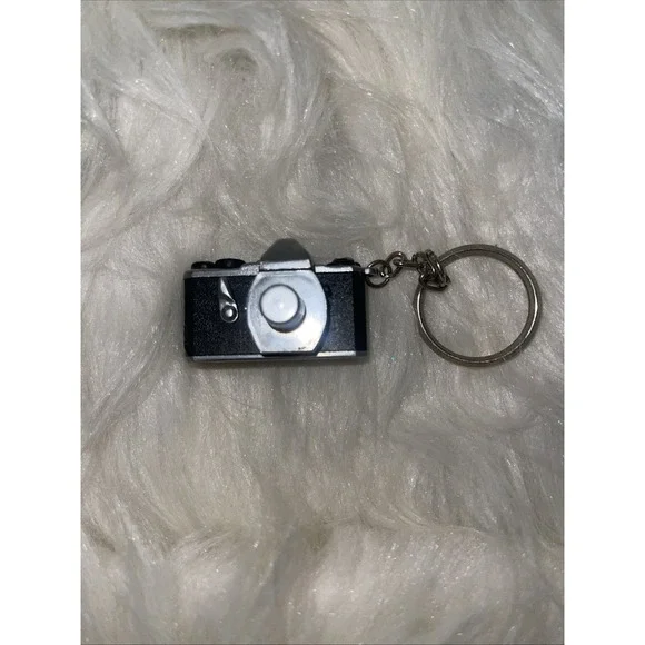 Vintage Old Black & Gray Mini Toy Camera Keychain