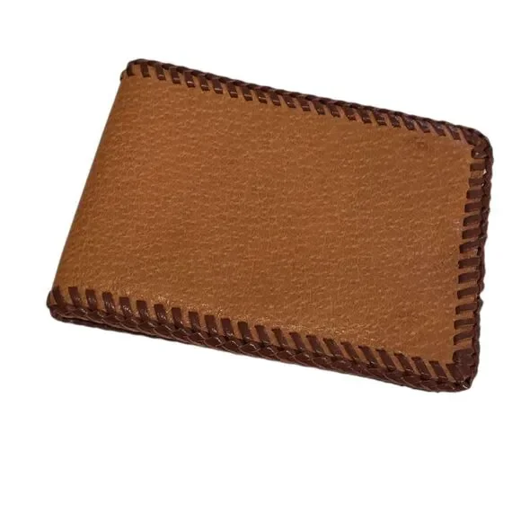 Men's Leather Bi-fold Wallet, Approx. 4.5 x 3.5